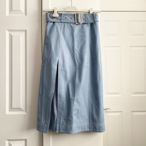 Alice McCall Blue Leather Skirt, size 8UK/4US - Picture 4 of 13
